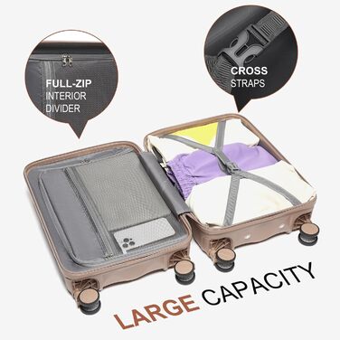 Набір валіз Sea Choice 5шт. з жорстким корпусом, 4 колеса, TSA-замок, M-L-XL (55/65/76см), Khaki