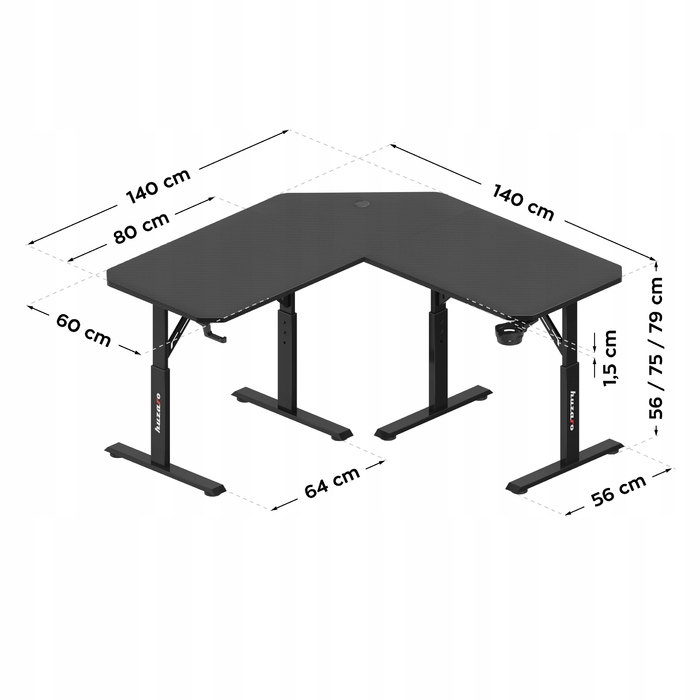 Ігровий стіл Huzaro, 140 x 79 x 140 см