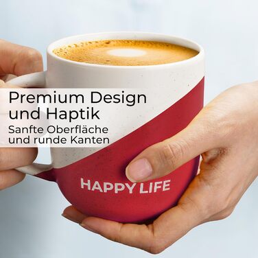 Набір кавових чашок Miamio 4 шт. по 300 мл з приколами. Подарунок для мами, тата, друзів, сім'ї. Безпечно для мікрохвильовки та посудомийної машини (Дизайн A)