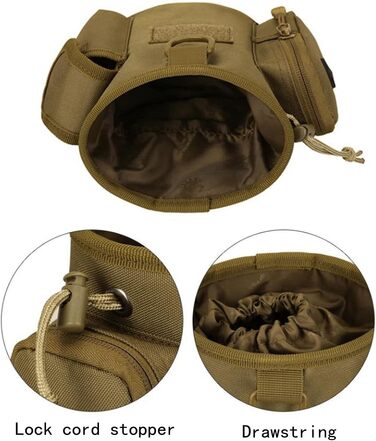 Сумка-мішечок на шнурку для дресирування собак, для полювання, Airsoft, як тренувальна сумка для цуценят, ласощів, іграшок для тварин (чорна)