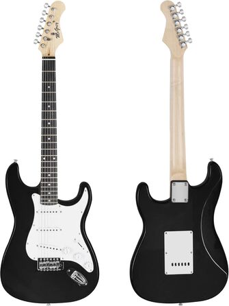 McGrey Rockit ST Комплект електрогітари (8-частинний стартовий набір: гітара, підсилювач, запасні струни, гітарний чохол, тюнер, медіатори, ремінь та гітарний кабель) (Чорний)