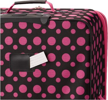 Набір валіз Rockland Softside, 4 шт. (14/20/24/28), стильний дизайн, чорно-рожевий принт