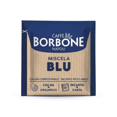 Кавові пади Caffè Borbone Blaue Mischung (Синя суміш), сумісні з ESE системою, 44 мм, 50 шт, біорозкладні
