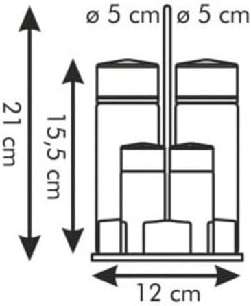 Набір Tescoma для солі, перцю та зубочисток, Menage Set Profi (49.5 x 26.5 x 26 см)