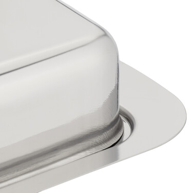 Relaxdays Stainless Steel Butter Dish with Lid