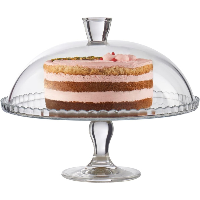 Пасубаче Патісері 95200 - Тортниця зі ніжкою та кришкою, скло 25.4 см