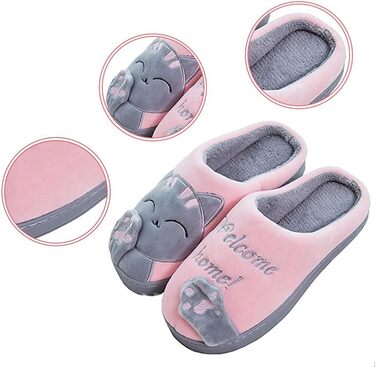 Теплі домашні тапочки Rojeam Nette з м'якого плюшу (43/44 EU, Рожево-сірий)