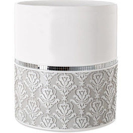 Набір аксесуарів для ванної кімнати Creative Scents Mirror Damask (6 предметів) - сірий та білий