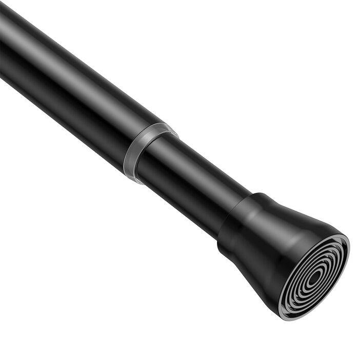 Тelescopic штанга для карнизів без свердління 120-200 см - для штор, душових перегородок, вікон, ванної кімнати (1 шт., чорний)