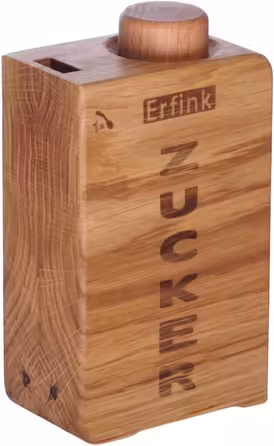 Oak wood sugar dispenser ZUCKER, 200 ml, dispensing 4g of sugar, approximately 60 portions. Sugar shaker, sugar jar, sugar dispenser, spice jar, storage container, wood.