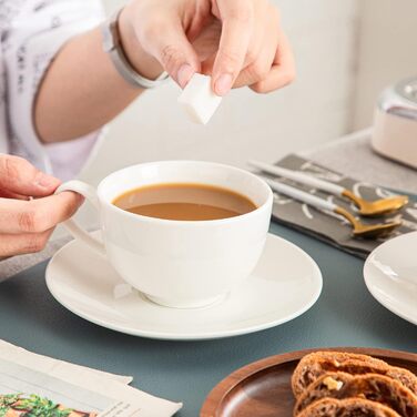 Набір кавових чашок Lovelasa Sweet 12 шт. з блюдцями, 230 мл, білий, для 6 осіб