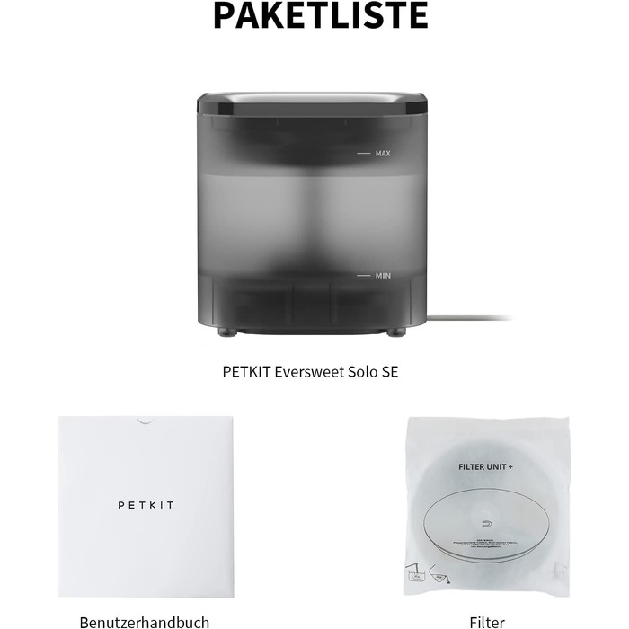 PETKIT CyberTail: Фонтанчик для котів та собак, 1.85л, LED-підсвічування, тихий, бездротова помпа, білий/темно-сірий