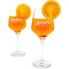 Maxito Original Aperol Spritz Glasses - 4 Pack | Modern Cocktail Glasses | Aperol Spritz Gift Set | Orange Drinking Glasses Set