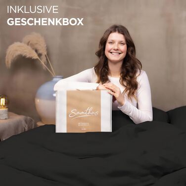 Набір постільної білизни Samthus 135x200 з бавовни сатин, Oeko-Tex, Made in Green. Комплект: простирадло 135x200 + 2 наволочки 80x80 (Чорний)
