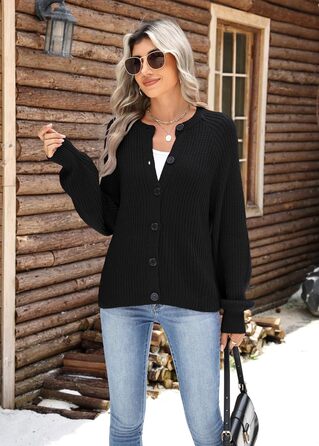 Жіноча в'язана жилетка Zeagoo: короткий кардиган з круглим вирізом, відкритий фасон, з ґудзиками. Елегантний повсякденний стиль (XXL, Чорний)