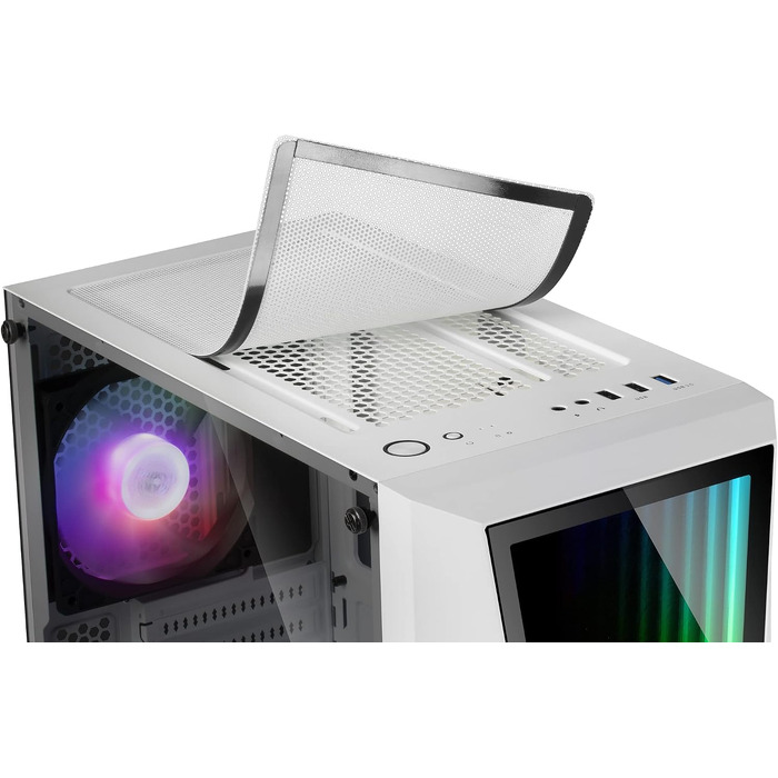 Ігровий корпус Mars Gaming MC777W White, Infinity Mirror ARGB, загартоване скло, 2 вентилятори Chroma ARGB, ATX, Білий