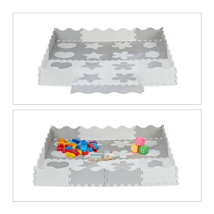 Relaxdays 52-piece puzzle mat with border and designs
