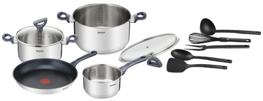 Набір каструль Tefal Daily Cook G713SB45 з нержавіючої сталі, 11 предметів