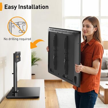 Підставка для телевізора Perlegear - універсальна, 32-60 дюймів, OLED, LCD, LED, VESA 400x400, до 40 кг, регульована висота