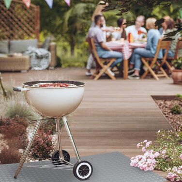 Захисний килимок для підлоги Relaxdays, антипригарний BBQ-килимок для гриля, не ковзає, миється, 150x100 см, сріблястий