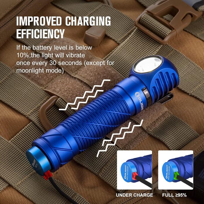 OLIGHT Perun 2 Headlamp 2500 Lumens, 166 Meter Beam Distance, USB Rechargeable LED Flashlight 5 Modes Headlamp with Timer Function, Custom Battery for Running, Jogging, Fishing, Camping (Blue)