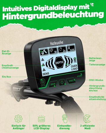 Металошукач для дорослих та дітей: професійний, водонепроникний, з котушкою 10” та лопатою. Ідеальний для пошуку золота на пляжі.