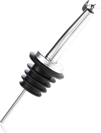 Виливники для пляшок Com-Four® 6 шт. з нержавіючої сталі – дозатор для алкоголю, олії, оцту – для бару, коктейлів, сумісний з усіма пляшками (сріблясті, з кришкою та без)