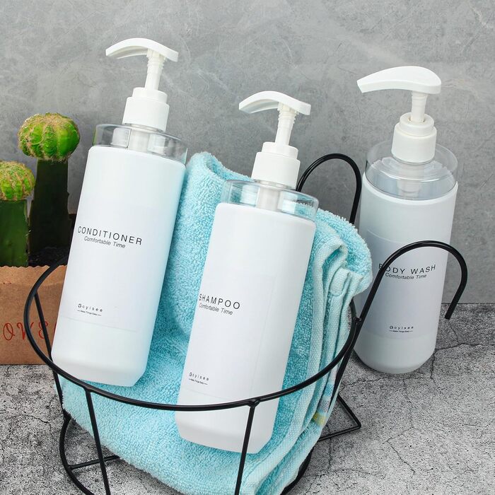 Набір дозаторів для душу Goyiseе, 3 шт. з пластику сірого кольору для мила та шампуню, аксесуари для ванної кімнати