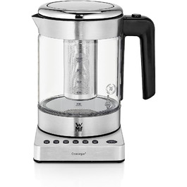 WMF 2-in-1 Variable Temperature Kettle - 1.0L, 1900W Glass Teakettle with Tea Bag Holder & Infuser - Single Serve