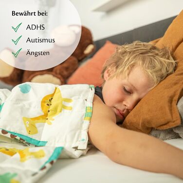 Ella Weighted Blanket for Kids - 2.4kg (90x120cm) - Anxiety & Stress Relief Therapy Blanket with Hypoallergenic Glass Beads & Cooling Cotton Cover - 15-25kg