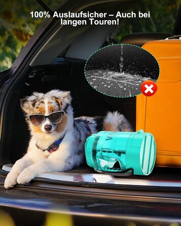 Поїлка для собак Lesotc 2200 мл, велика, для подорожей та кемпінгу (м'ятний)