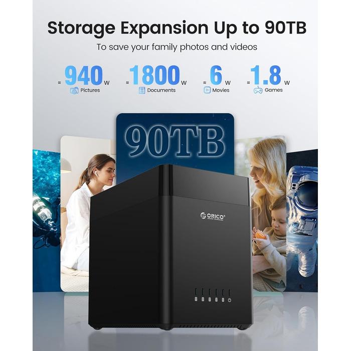 Зовнішній HDD-корпус ORICO DS500U3 на 5 слотів USB 3.0 для SATA HDD 3.5