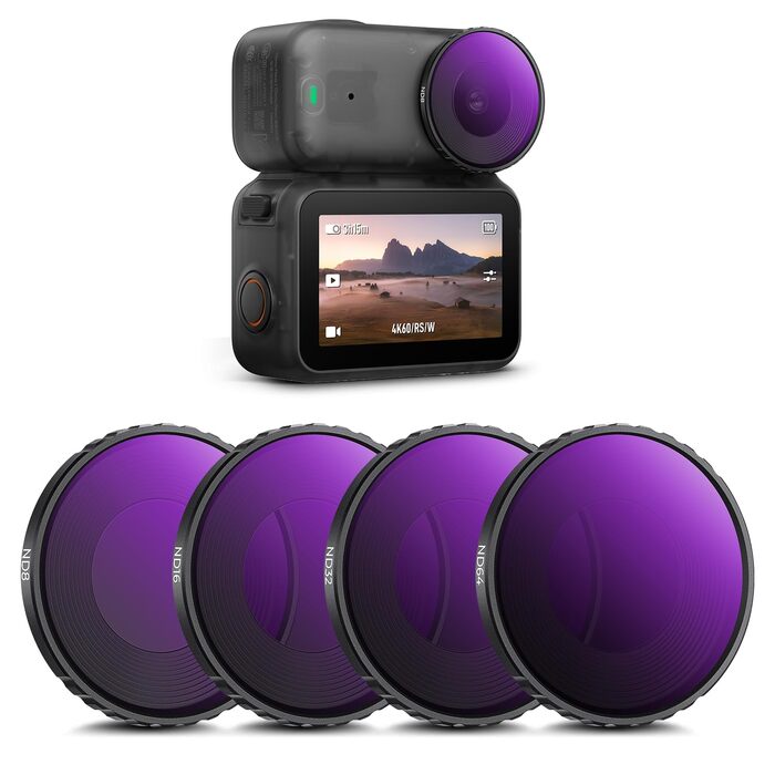 Набір ND-фільтрів K&F Concept для DJI Osmo Nano (ND8, ND16, ND32, ND64) — 4 шт, нейтральний сірий фільтр з HD-скла та алюмінієвою рамою, FD151