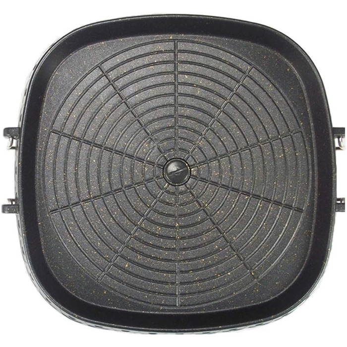 Square Korean-style grill pan with Maifan-coated surface, non-stick, smoke-free grill plate for indoor and outdoor use, grill, 32 x 32 cm