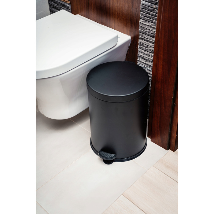 Кругле сміттєве відро з педаллю Easyform, чорне, 12 л