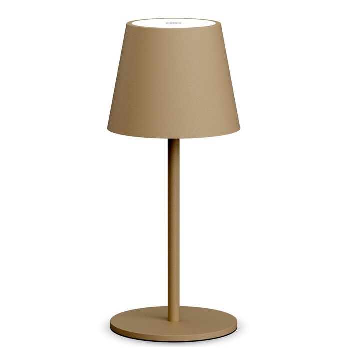 Акумуляторний світлодіодний настільний світильник 26 см, 5000mAh, IP54, хакі - кемпінговий ліхтар для ресторану, спальні, бару