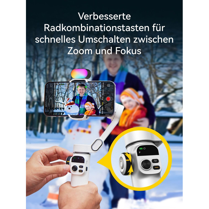 Стабілізатор для iPhone та Android від AOCHUAN: 3-осьовий гімбал з OLED-дисплеєм та подовжувачем 7,8 дюймів (Smart X2 Kit)