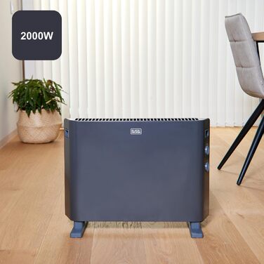Електрична керамічна стінова панель Black+Decker BXWSH2000E для ванної кімнати з цифровим термостатом, програмуванням, пультом ДУ та LED-дисплеєм (2000W)