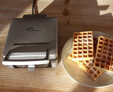 Електричний вафельниця LITTLE BALANCE 8384 Speed Waffeln - для приготування бельгійських вафель, 1400 Вт, сріблястий металік