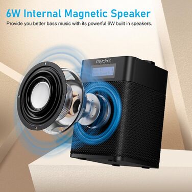 Портативне DAB/DAB+ радіо з цифровим радіо UKW, FM, Bluetooth 5.0, USB, LED дисплеєм (Чорний)