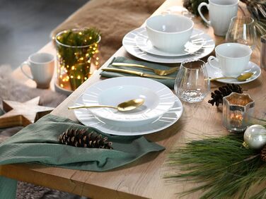 CreaTable Tafelservice Barcelona, 12-teilний сервіз з порцеляни, Made in Europe