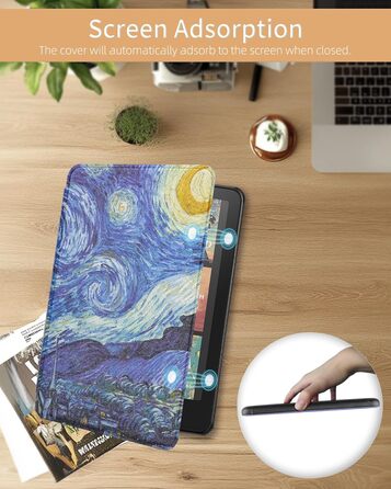 Чохол WALNEW для Kindle Paperwhite 7 (2024) та Kindle Colorsoft Signature Edition (2023) - тонкий, з авто-вимиканням, дизайн 