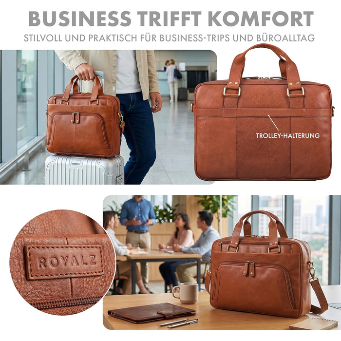 Сумка чоловіча ROYALZ Chicago Leder через плече для ноутбука 15.6