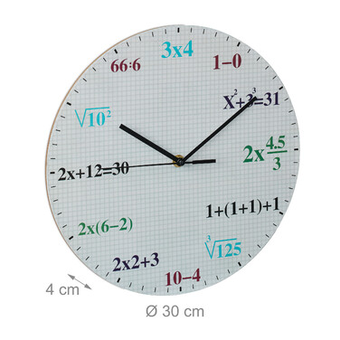 Relaxdays Wall Clock with Mathematical Formulas