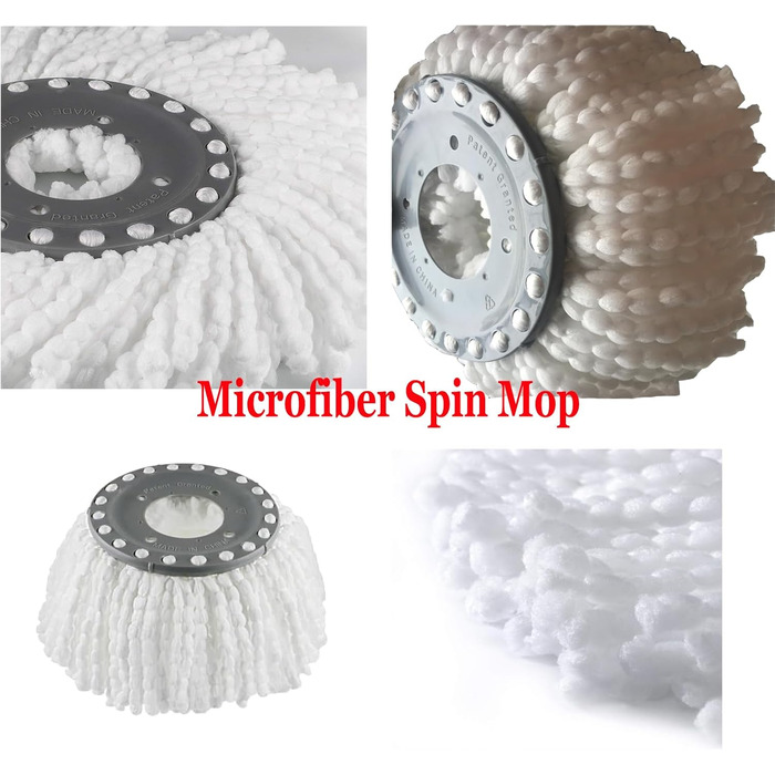 YWSHF Replacement Mop Heads for Old Hurricane Mr.Clean 360° Spin Magic Rotating Round Mop Heads, Microfiber, Universal Swivel Mop Heads, Clean Mop Head Refills for Standard Mops, 4 Pack