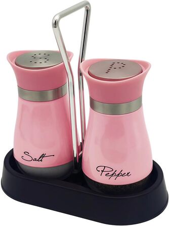 Набір солі та перцю (2 шт) з підставкою, скло та нержавіюча сталь, для кухні та кемпінгу