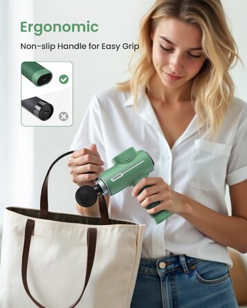 Масажер для м'язів RENPHO Active Massage Gun: глибокий масаж спини, розслаблення, USB-C зарядка, зелений