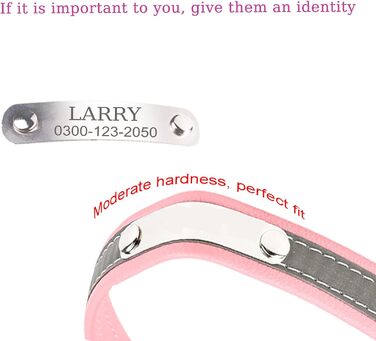 Yonsbox Персоналізоване світловідбиваче відбиваче для собак та котів - Легкий, міцний, з гравіюванням, тихим ID-брелоком та світловідбиваючою ниткою - 6 розмірів (XS–XXL) Чорний M: 29-38 см (підходить для 6-10 кг)