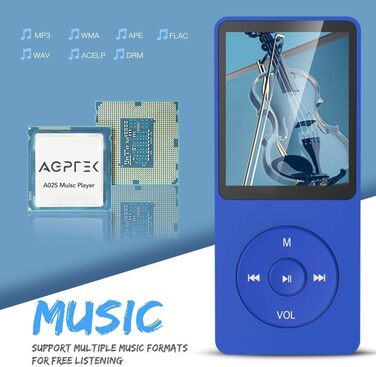 MP3-плеєр AGPTEK 16GB з екраном 1.8