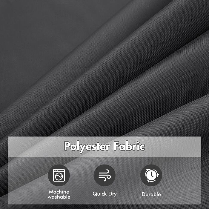 Шторка для душу MIULEE 150x180 см, темно-сіра, водовідштовхувальна, антигрибкова, текстильна, для ванни та душу, з 10 кільцями